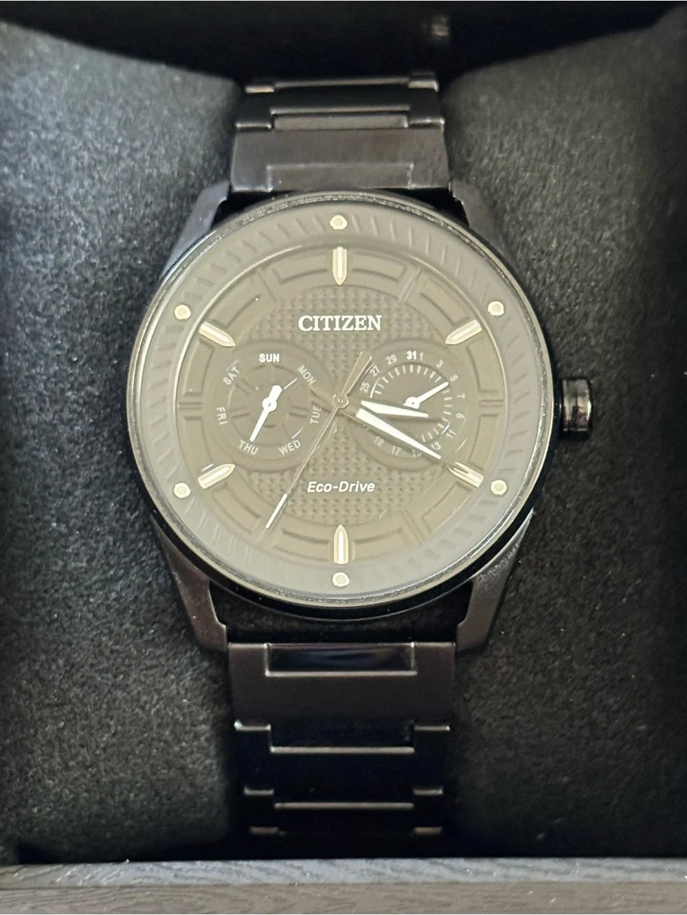 Citizen Black Stainless Steel Men's Eco-Drive Watch